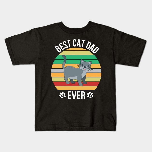 Best Cat Dad Ever Kids T-Shirt by creativeshirtdesigner